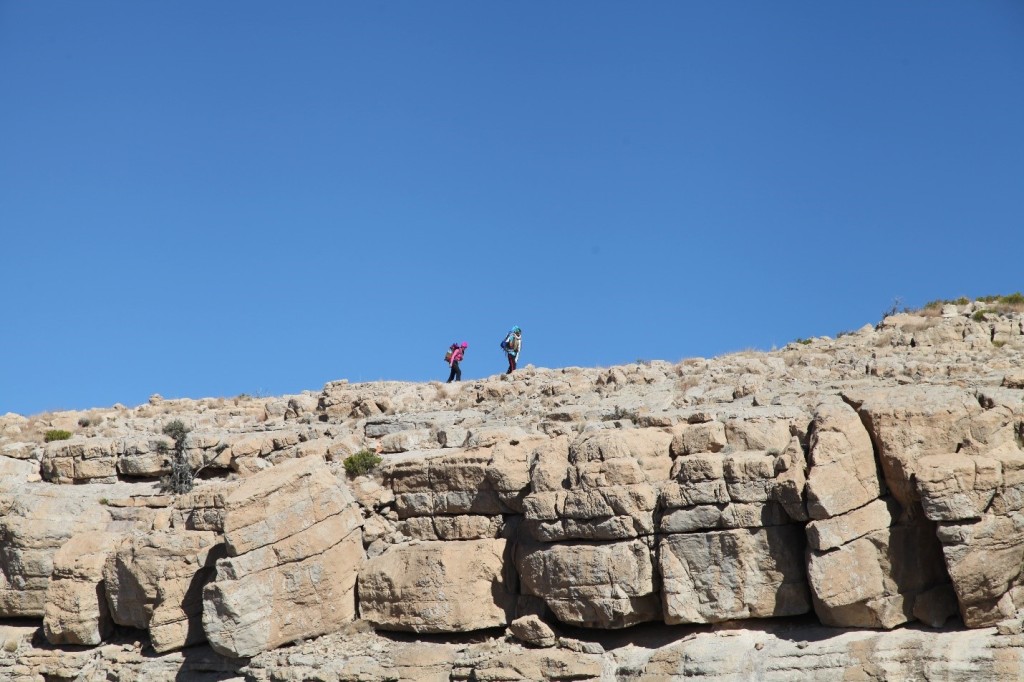 Hassan and Nadine approaching the descent point