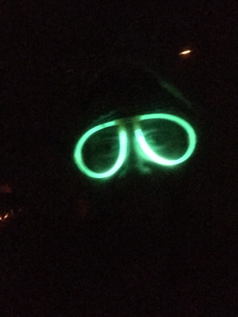 Because why not wear glow-in-the dark glasses!!