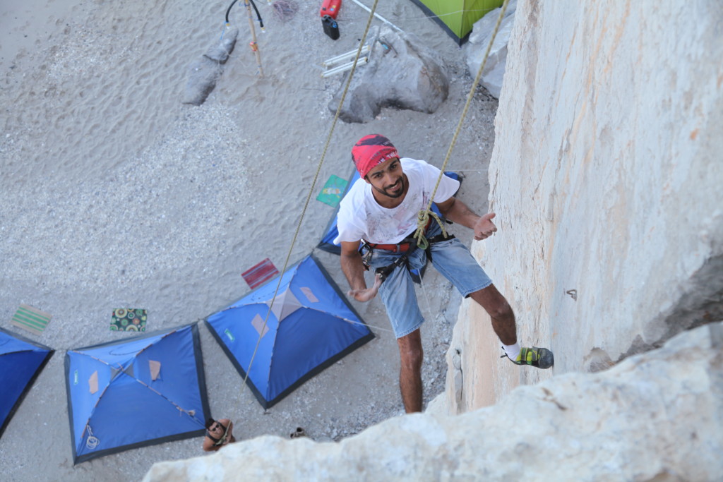 Super Mario not happy with cutting his fingers on one of the Khasab routes.