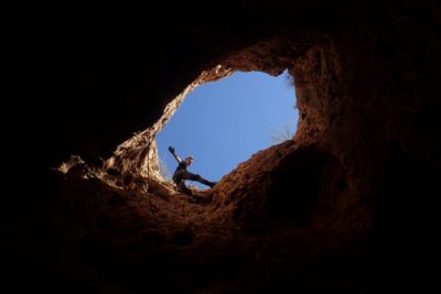 Joanna Slomiak exiting 3 windows cave oman